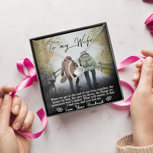 Personalized Couple Forever Love Necklace - Gift For Wife From Husband