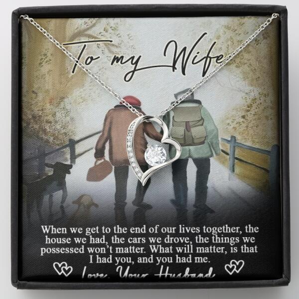 Personalized Couple Forever Love Necklace - Gift For Wife From Husband