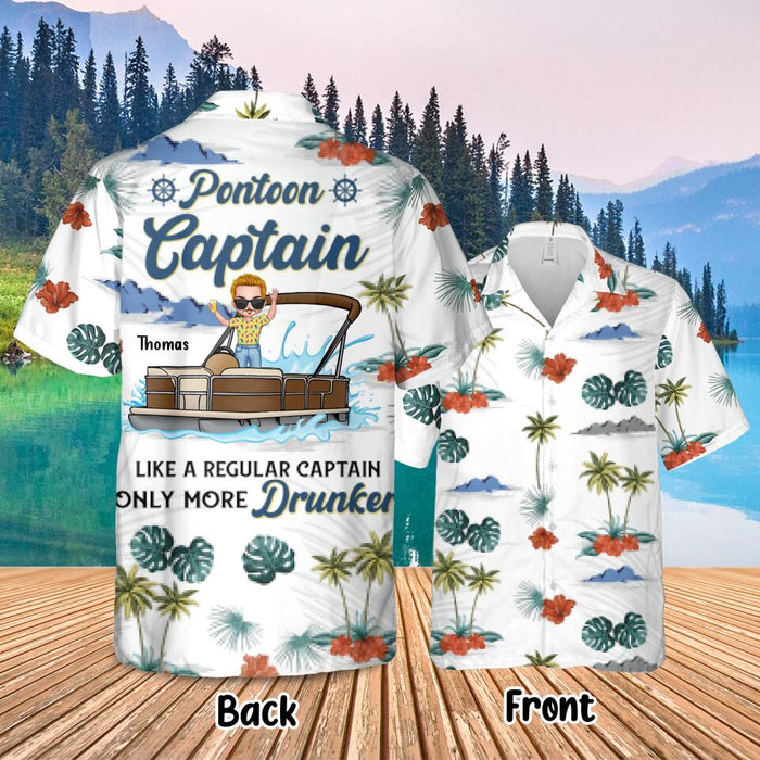 Custom Personalized Pontoon Captain Hawaii T-shirt - Gift For Pontoon Lovers/ Father's Day Gift Idea - Pontooning With A Chance Of Drinking