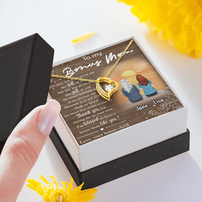 Personalized Bonus Mom Necklace - Up to 5 People - Mother's Day Gift For Mom - To My Bonus Mom