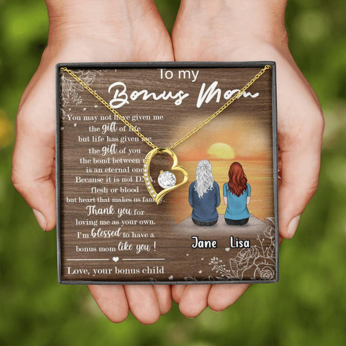Personalized Bonus Mom Necklace - Up to 5 People - Mother's Day Gift For Mom - To My Bonus Mom