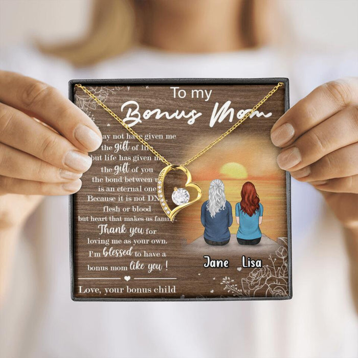 Personalized Bonus Mom Necklace - Up to 5 People - Mother's Day Gift For Mom - To My Bonus Mom