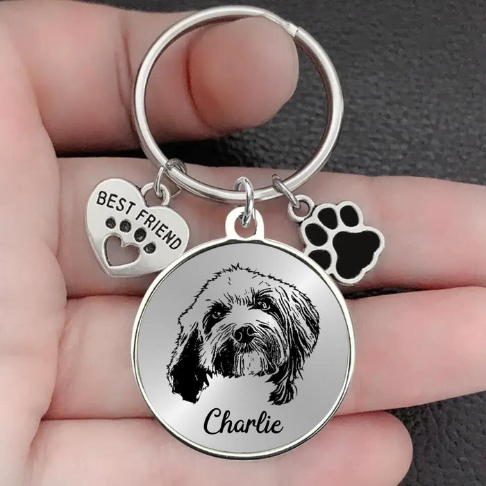 Custom Personalized Pet Photo Keychain Pet Charm - Mother's Day Gift for Dog/Cat Owners