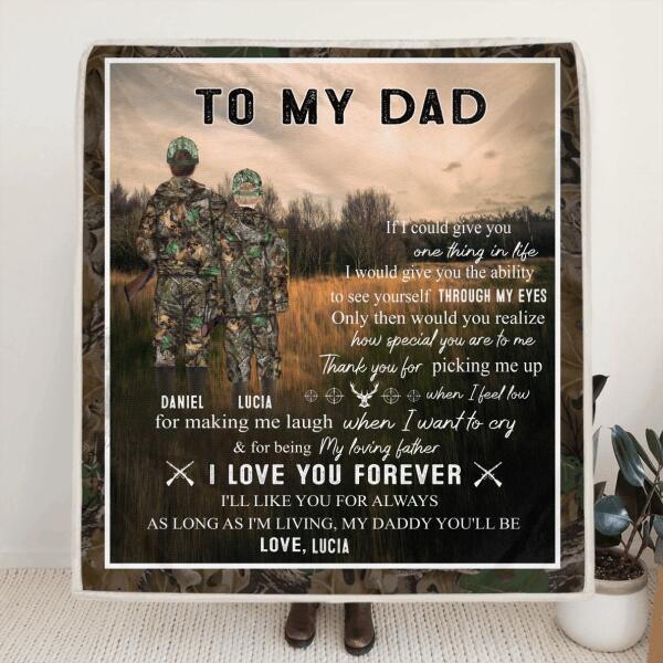 Personalized Hunting Father & Kid Blanket - Best Gift For Father's Day - My Loving Father - Q46PNT