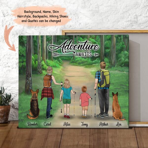 Custom Personalized Forest Trails/Hiking in the Woods Canvas - Best Gift For Family/Couple/Friends - Adventure Awaits - IXMB7Q