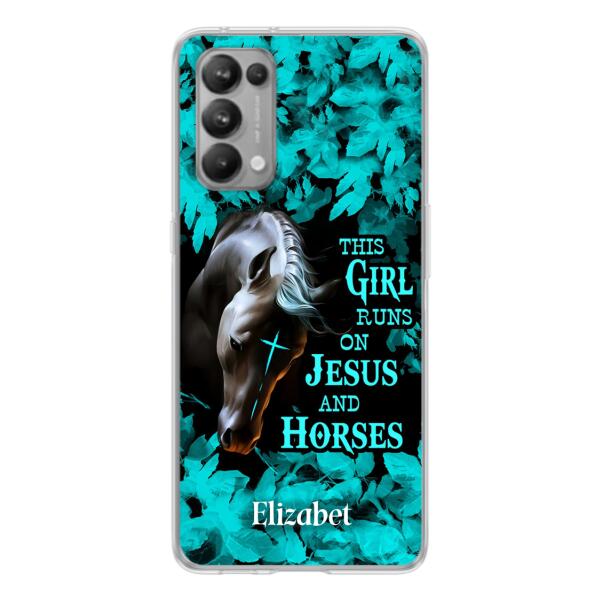 Custom Personalized Horse Girl Phone case - Case For Xiaomi, Huawei And Oppo - This Girl Runs On Jesus And Horses