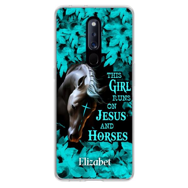 Custom Personalized Horse Girl Phone case - Case For Xiaomi, Huawei And Oppo - This Girl Runs On Jesus And Horses