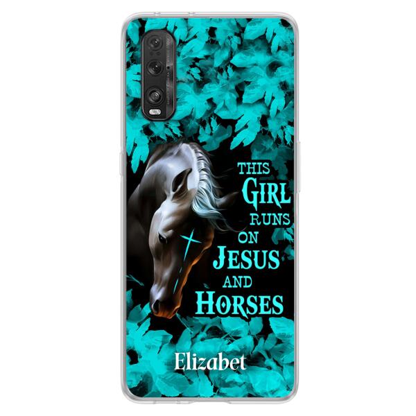 Custom Personalized Horse Girl Phone case - Case For Xiaomi, Huawei And Oppo - This Girl Runs On Jesus And Horses