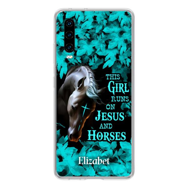 Custom Personalized Horse Girl Phone case - Case For Xiaomi, Huawei And Oppo - This Girl Runs On Jesus And Horses