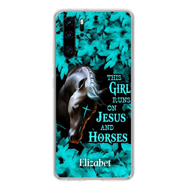 Custom Personalized Horse Girl Phone case - Case For Xiaomi, Huawei And Oppo - This Girl Runs On Jesus And Horses