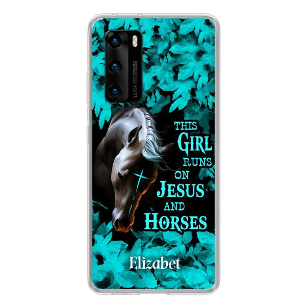 Custom Personalized Horse Girl Phone case - Case For Xiaomi, Huawei And Oppo - This Girl Runs On Jesus And Horses