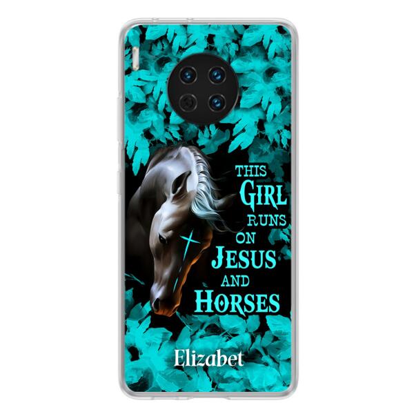 Custom Personalized Horse Girl Phone case - Case For Xiaomi, Huawei And Oppo - This Girl Runs On Jesus And Horses