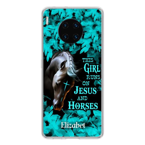 Custom Personalized Horse Girl Phone case - Case For Xiaomi, Huawei And Oppo - This Girl Runs On Jesus And Horses