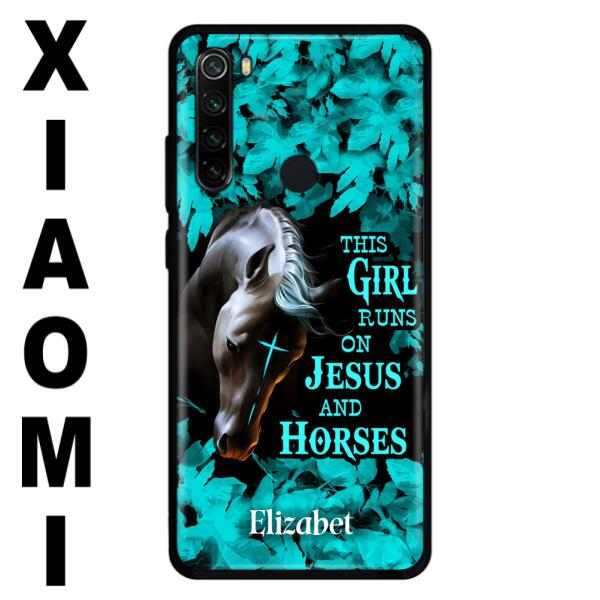 Custom Personalized Horse Girl Phone case - Case For Xiaomi, Huawei And Oppo - This Girl Runs On Jesus And Horses