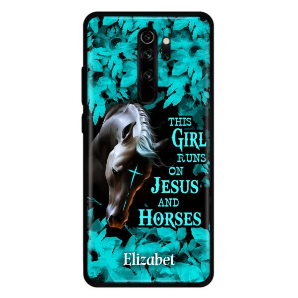 Custom Personalized Horse Girl Phone case - Case For Xiaomi, Huawei And Oppo - This Girl Runs On Jesus And Horses