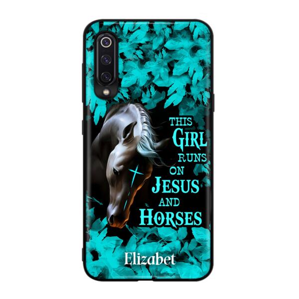 Custom Personalized Horse Girl Phone case - Case For Xiaomi, Huawei And Oppo - This Girl Runs On Jesus And Horses