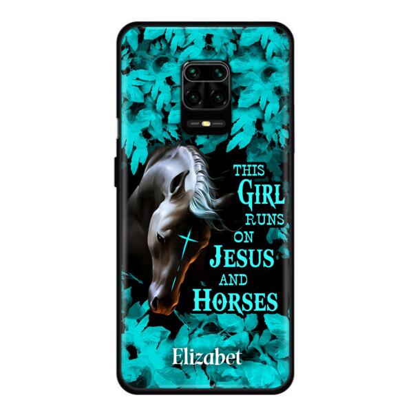 Custom Personalized Horse Girl Phone case - Case For Xiaomi, Huawei And Oppo - This Girl Runs On Jesus And Horses