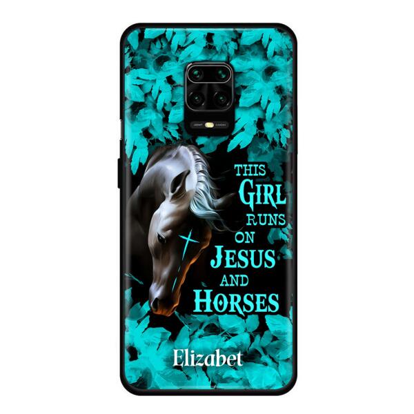 Custom Personalized Horse Girl Phone case - Case For Xiaomi, Huawei And Oppo - This Girl Runs On Jesus And Horses