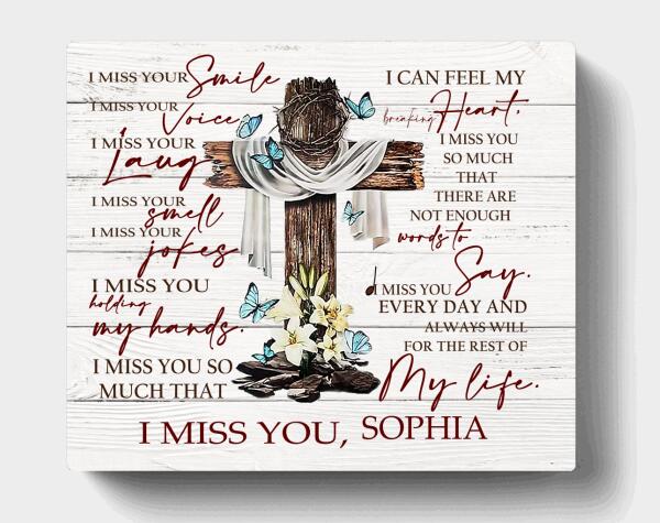 Custom Personalized Memorial Canvas - Memorial Gift - I Miss You