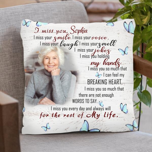 Custom Personalized Memorial Pillow Cover - Memorial Gift - I Miss You