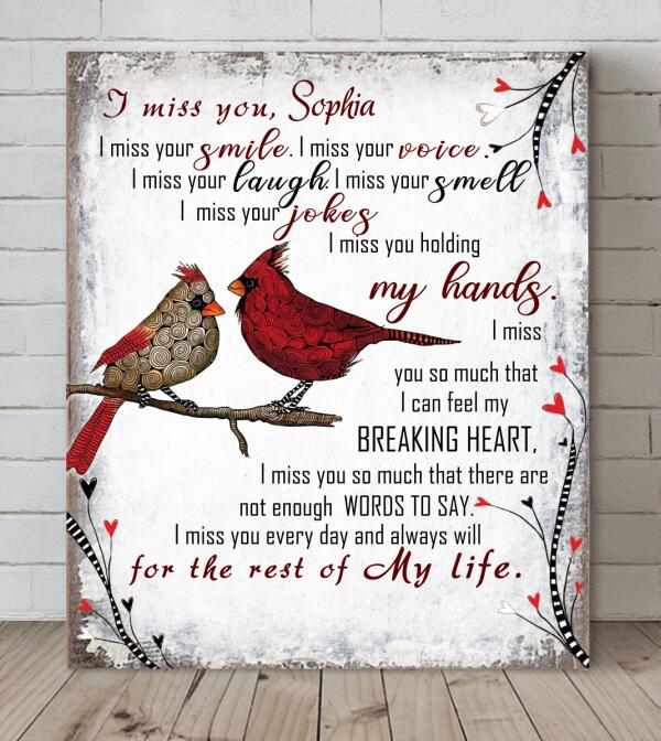 Custom Personalized Memorial Canvas - Memorial Gift - I Miss You