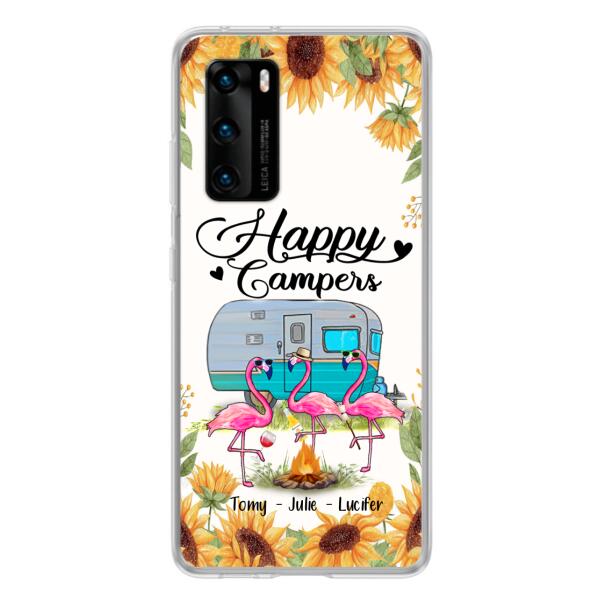 Custom Personalized Camping Flamingo Phone Case - Happy Campers - For Xiaomi, Oppo And Huawei Phone Case - JLDWNZ