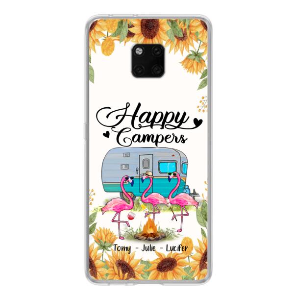 Custom Personalized Camping Flamingo Phone Case - Happy Campers - For Xiaomi, Oppo And Huawei Phone Case - JLDWNZ