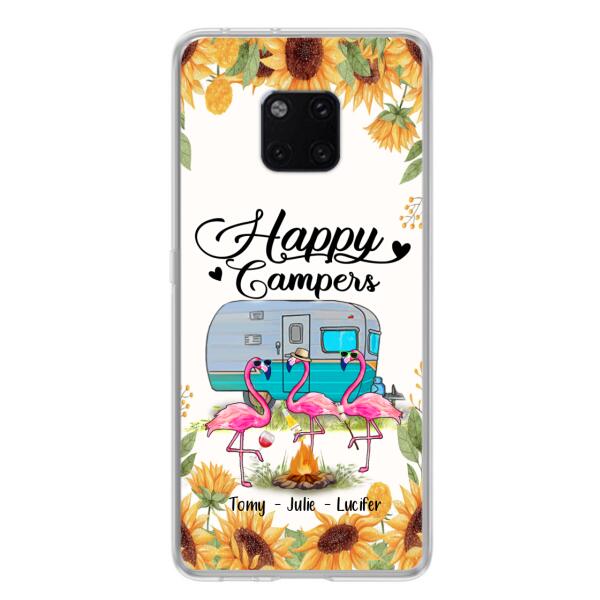 Custom Personalized Camping Flamingo Phone Case - Happy Campers - For Xiaomi, Oppo And Huawei Phone Case - JLDWNZ