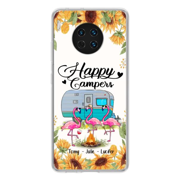 Custom Personalized Camping Flamingo Phone Case - Happy Campers - For Xiaomi, Oppo And Huawei Phone Case - JLDWNZ