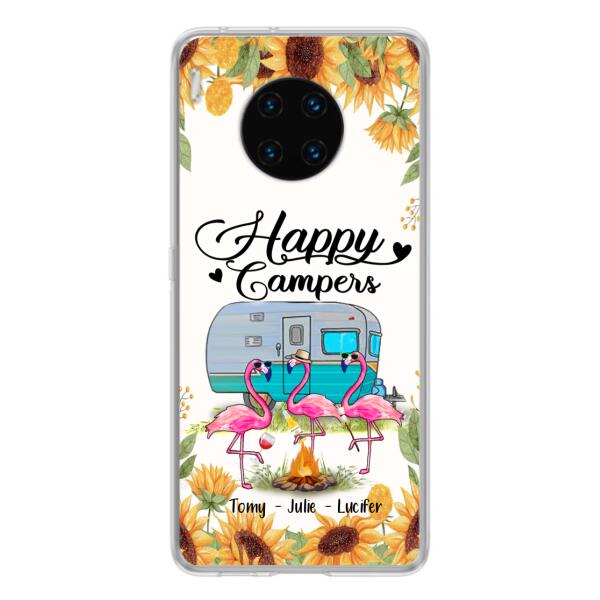 Custom Personalized Camping Flamingo Phone Case - Happy Campers - For Xiaomi, Oppo And Huawei Phone Case - JLDWNZ