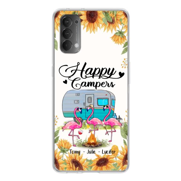 Custom Personalized Camping Flamingo Phone Case - Happy Campers - For Xiaomi, Oppo And Huawei Phone Case - JLDWNZ