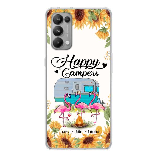 Custom Personalized Camping Flamingo Phone Case - Happy Campers - For Xiaomi, Oppo And Huawei Phone Case - JLDWNZ