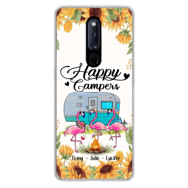 Custom Personalized Camping Flamingo Phone Case - Happy Campers - For Xiaomi, Oppo And Huawei Phone Case - JLDWNZ