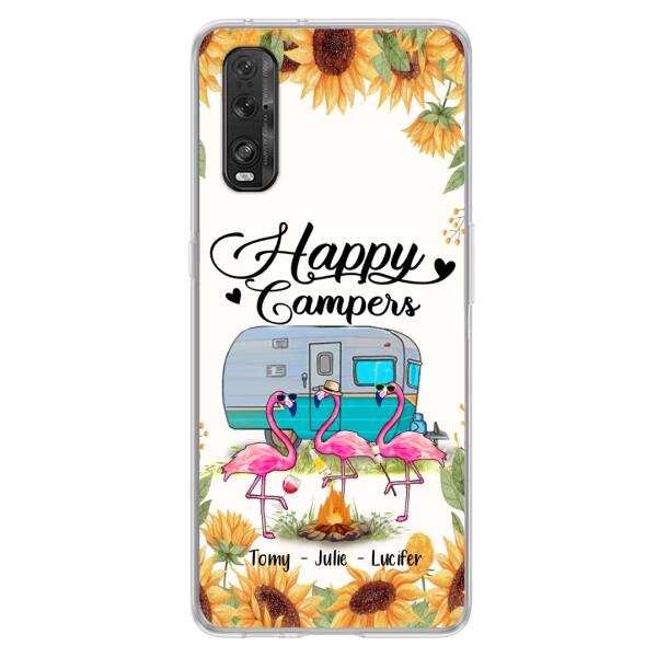 Custom Personalized Camping Flamingo Phone Case - Happy Campers - For Xiaomi, Oppo And Huawei Phone Case - JLDWNZ