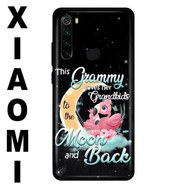 Custom Personalized Grandma Flamingo Phone Case - This Grammy Loves Her Grandkids To The Moon And Back - For Xiaomi, Oppo And Huawei Phone Case - HWDFYR