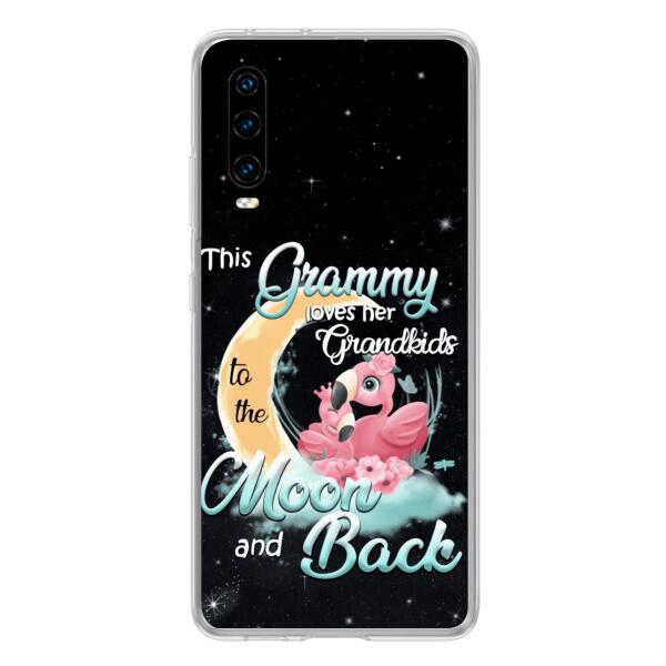 Custom Personalized Grandma Flamingo Phone Case - This Grammy Loves Her Grandkids To The Moon And Back - For Xiaomi, Oppo And Huawei Phone Case - HWDFYR