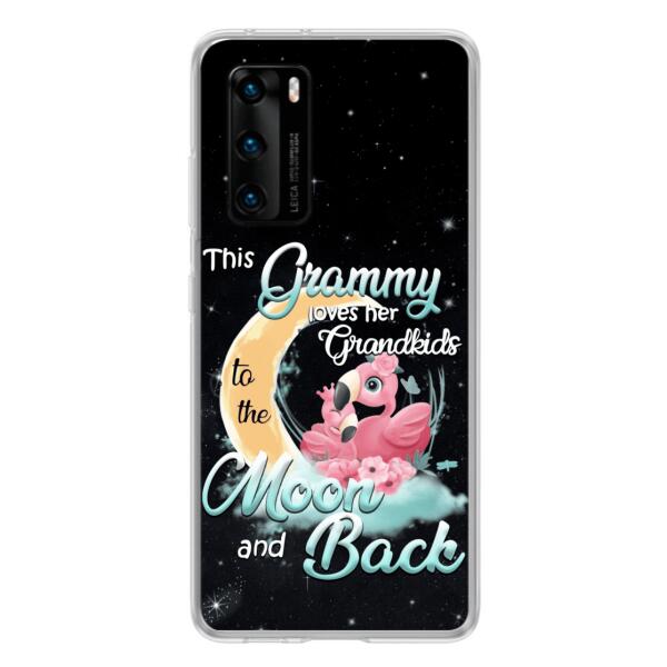 Custom Personalized Grandma Flamingo Phone Case - This Grammy Loves Her Grandkids To The Moon And Back - For Xiaomi, Oppo And Huawei Phone Case - HWDFYR