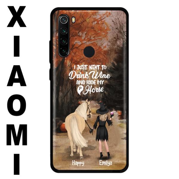 Custom Personalized Horse Witch Phone Case - Halloween Gift For Horse Lover - Drink Wine And Rise My Horse - Case For Xiaomi, Oppo And Huawei- EQRIYV