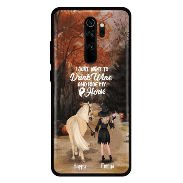 Custom Personalized Horse Witch Phone Case - Halloween Gift For Horse Lover - Drink Wine And Rise My Horse - Case For Xiaomi, Oppo And Huawei- EQRIYV