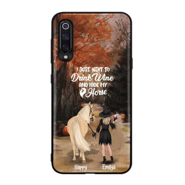 Custom Personalized Horse Witch Phone Case - Halloween Gift For Horse Lover - Drink Wine And Rise My Horse - Case For Xiaomi, Oppo And Huawei- EQRIYV