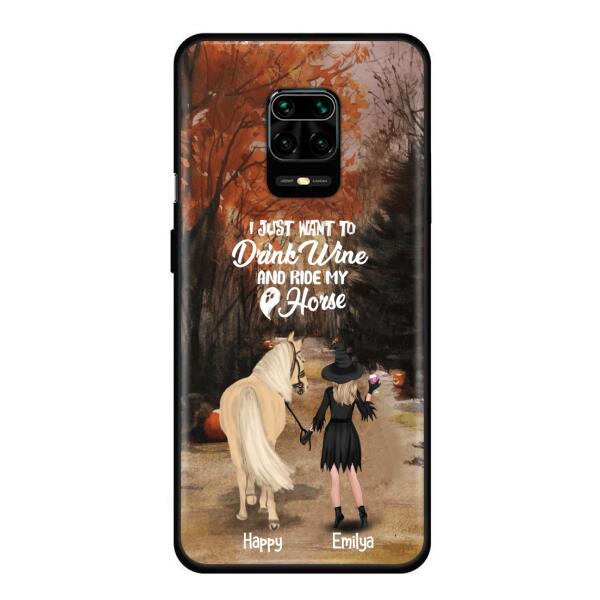 Custom Personalized Horse Witch Phone Case - Halloween Gift For Horse Lover - Drink Wine And Rise My Horse - Case For Xiaomi, Oppo And Huawei- EQRIYV