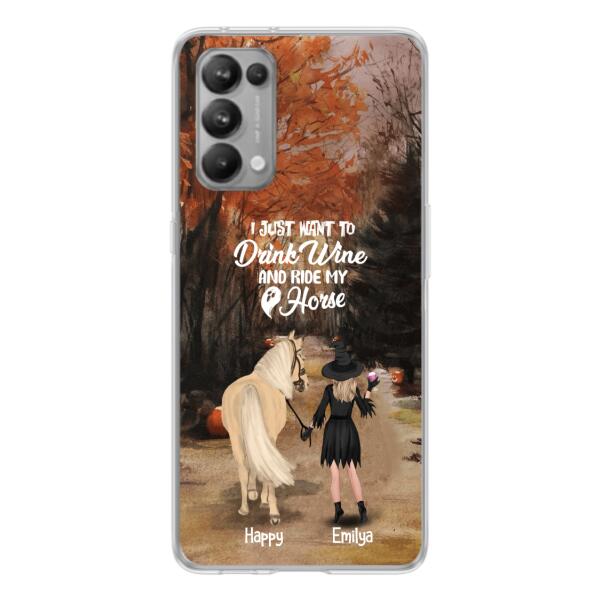 Custom Personalized Horse Witch Phone Case - Halloween Gift For Horse Lover - Drink Wine And Rise My Horse - Case For Xiaomi, Oppo And Huawei- EQRIYV