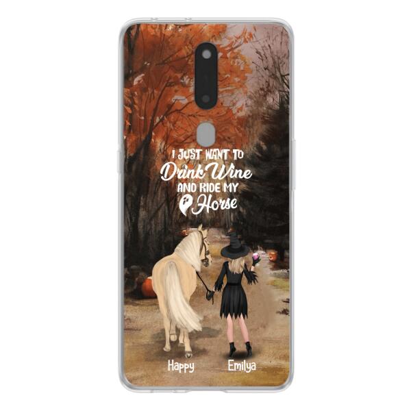 Custom Personalized Horse Witch Phone Case - Halloween Gift For Horse Lover - Drink Wine And Rise My Horse - Case For Xiaomi, Oppo And Huawei- EQRIYV