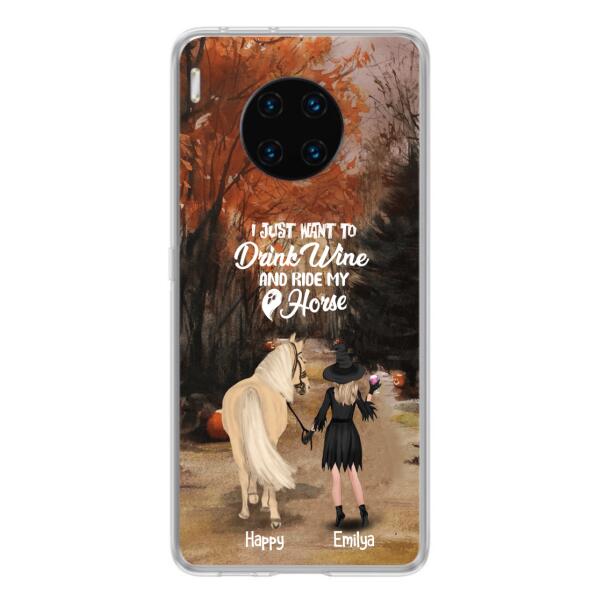 Custom Personalized Horse Witch Phone Case - Halloween Gift For Horse Lover - Drink Wine And Rise My Horse - Case For Xiaomi, Oppo And Huawei- EQRIYV