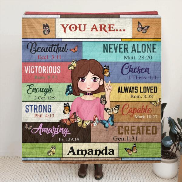 Custom Personalized Hippie Girl Blanket- She Is Me I Am She - AJXGZC