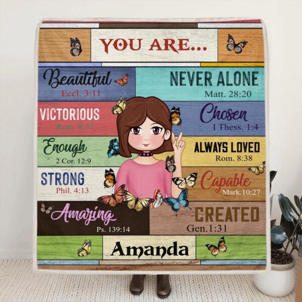 Custom Personalized Hippie Girl Blanket- She Is Me I Am She - AJXGZC