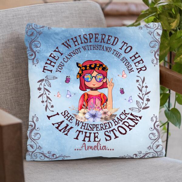 Custom Personalized Hippie Girl Pillow Cover - Best Gift For Girl - I Am The Storm