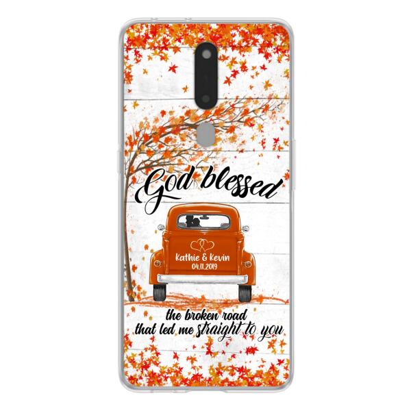 Custom Personalized Couple Phone Case - Best Gift For Couple - God Blessed The Broken Road That Led Me Straight To You - Case For Xiaomi, Oppo And Huawei