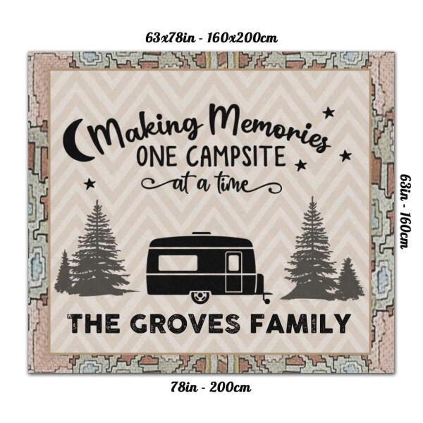 Custom Personalized Camping Rug - Best Gift For Camping Lover - Making Memories One Campsite At A Time