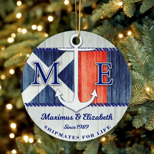 Custom Personalized Nautical Ornament - Best Gift For Couple - Shipmates For Life